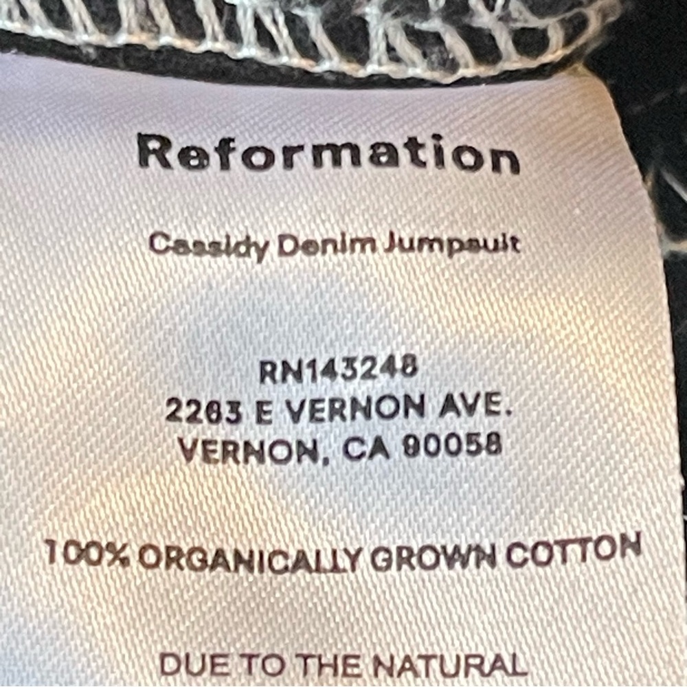 REFORMATION Cassidy Corduroy Jumpsuit Black - Picture 8 of 12
